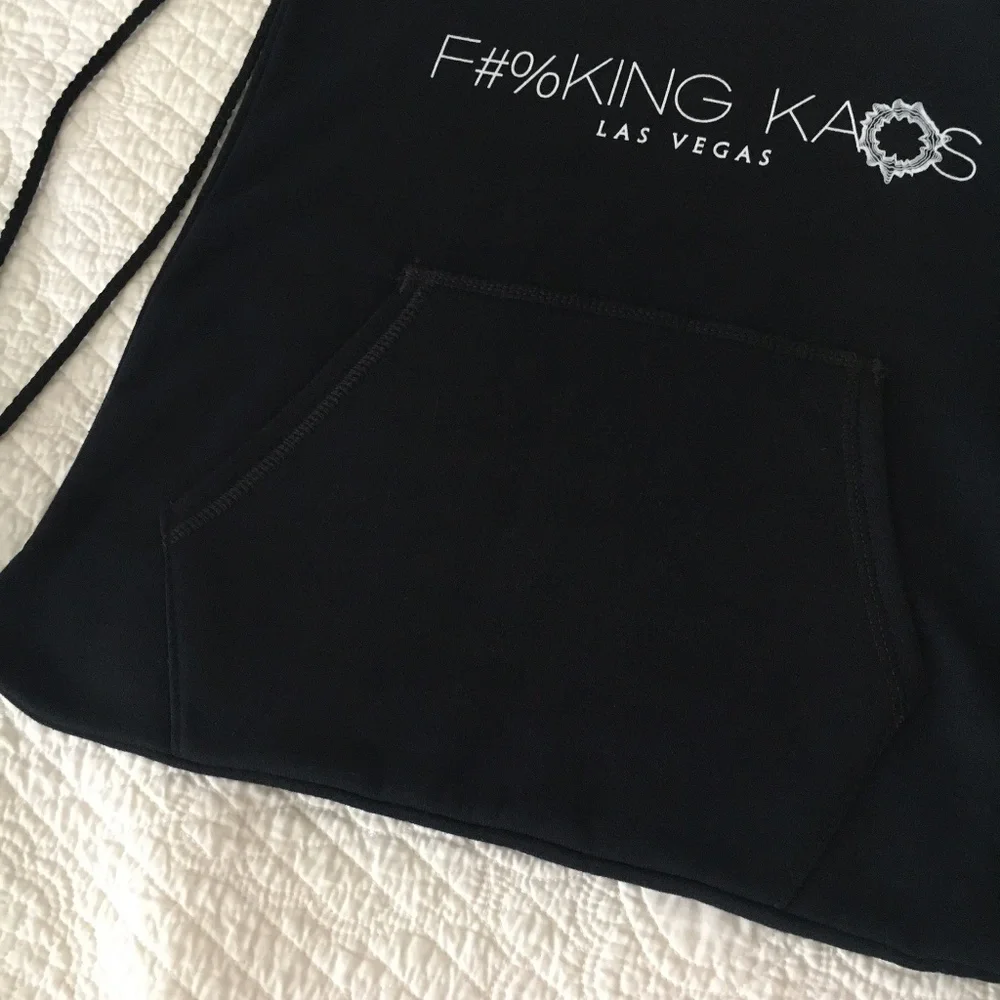 NWT KAOS Palms Las Vegas Cinch Drawstring Backpack Bag Black